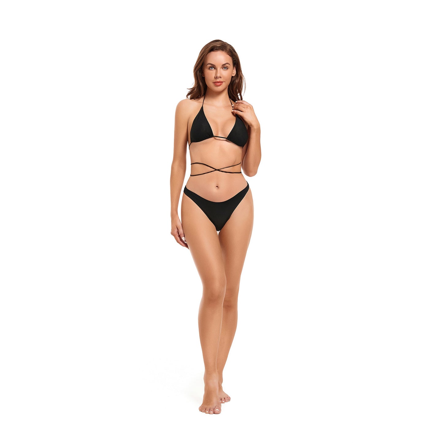 TWIRL WRAP TAN-THROUGH BIKINI SET