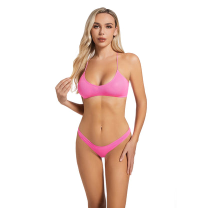 PINK PEARL TAN-THROUGH BIKINI SET